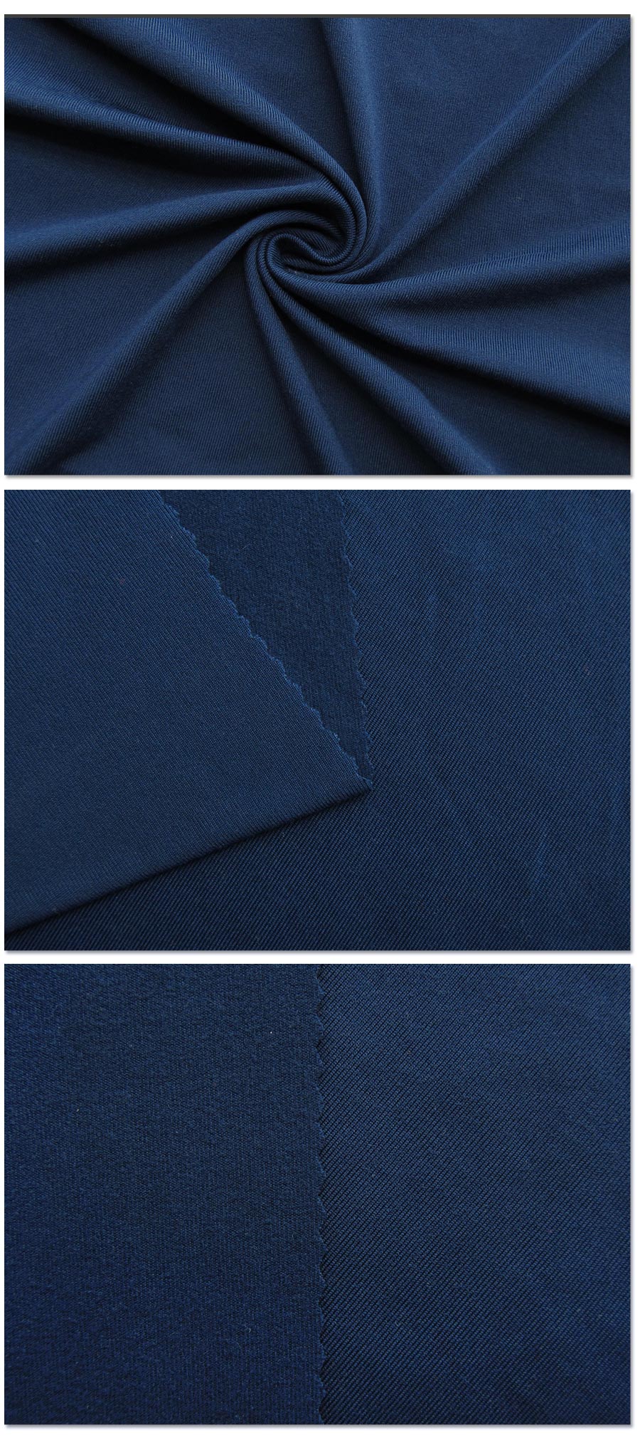 Deep Blue 1.80M 160G Sueded Poliéster Spandex Camiseta Single Jersey
